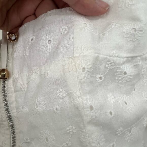 Indikah White Eyelet Ruffle Hem Romper - Picture 6 of 8